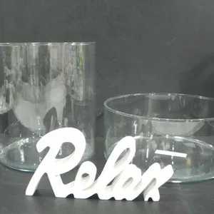 CYLINDRICAL GLASS VASES, CANDLE HOLDER