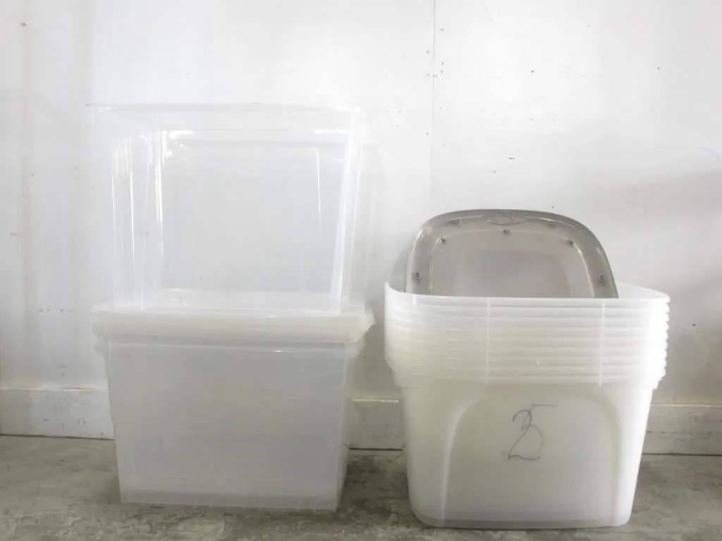 12 STORAGE BINS WITH LIDS