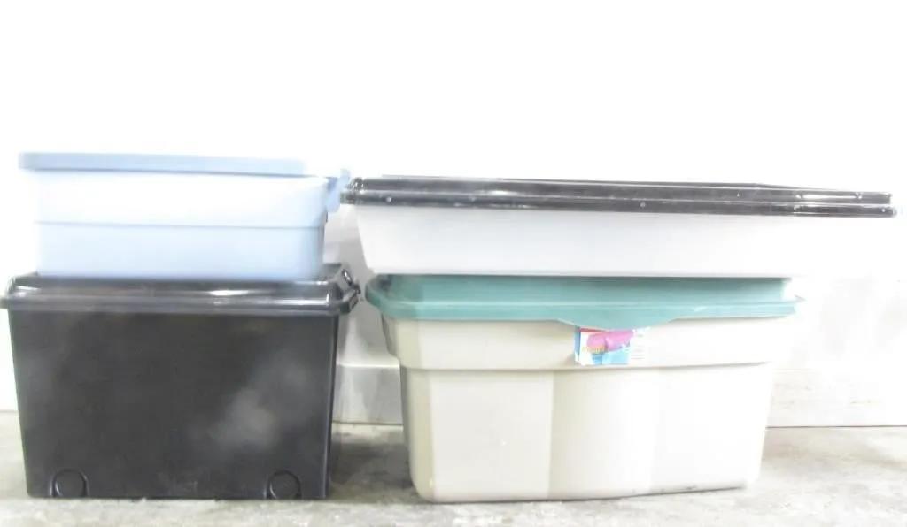 4 ASSORTED STORAGE SIZED BINS