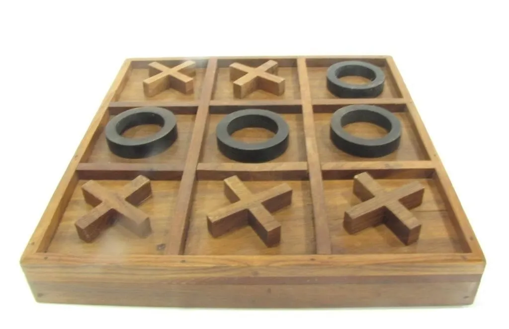 NATURAL WOOD MADE TIC-TAC TOE BOARD GAME