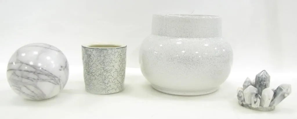 MARBLE DECO SPHERE, VASE, CERAMIC PLANTER