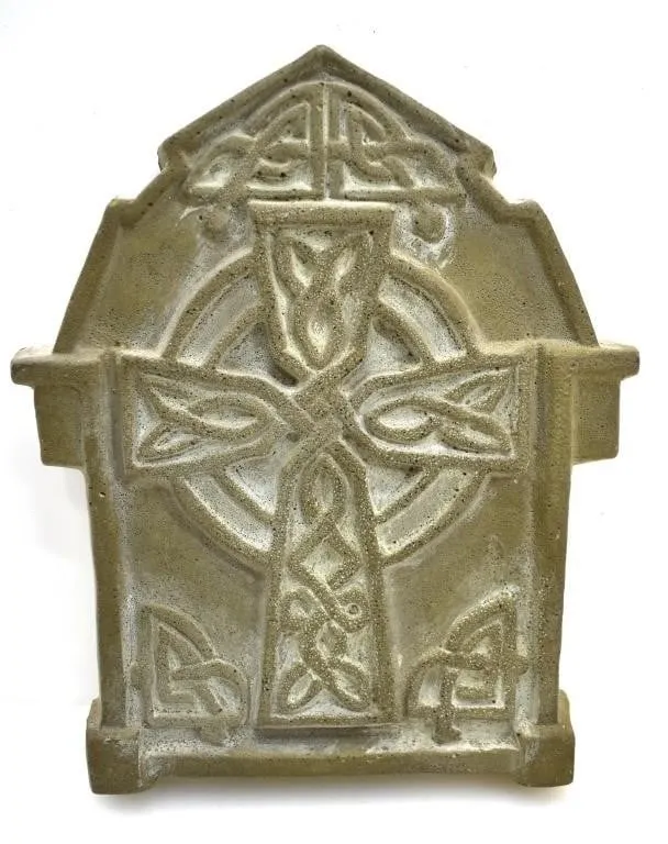 CARVED STONE PLAQUE WITH CELCTIC CROSS
