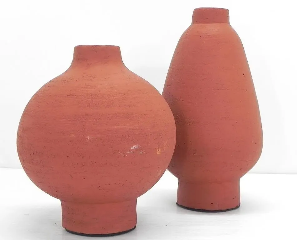 2 HOMESENSE RED CLAY POTS/VASES
