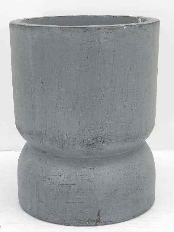 HOMESENSE GREY CAST VASE OR FLOWERPOT 12"X9.75"