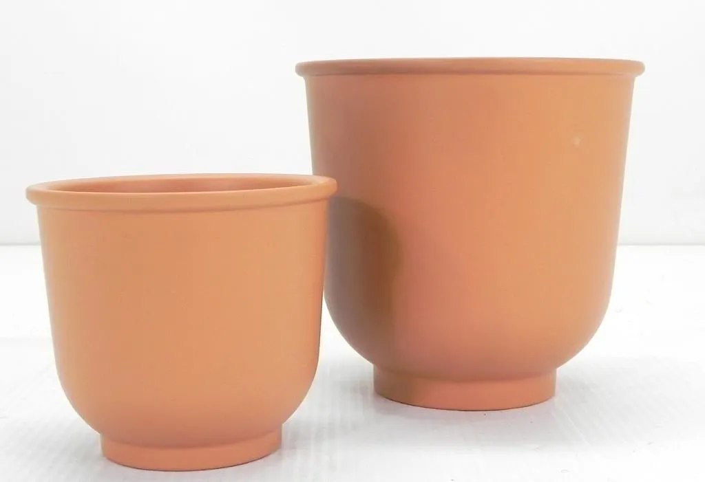 2 IKEA BRYTART FLOWER POTS 6" & 4.25"