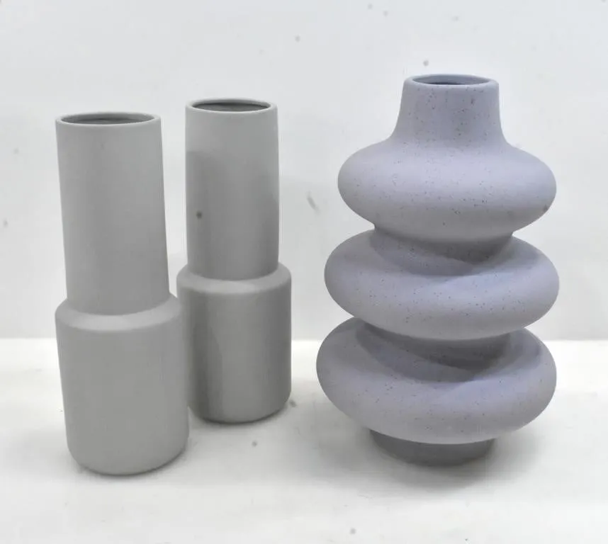 MODERN MINIMALIST UNGLAZED CERAMIC VASES