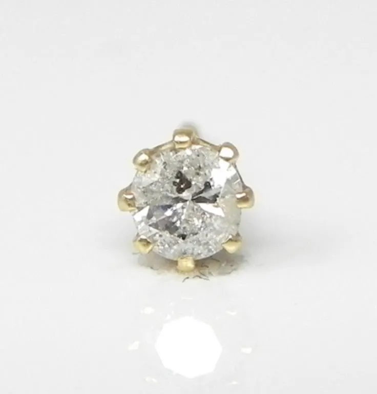 SINGLE 14KT GOLD DIAMOND STUD 0.14g