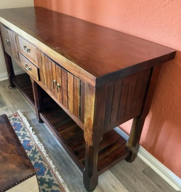 Rustic Style Dark-Wood Sideboard