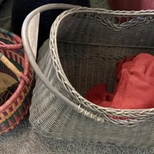 2 Baskets, Extension Cords, Blanket