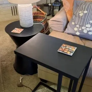 Under Sofa Table, Round Side Table, Table Lamp