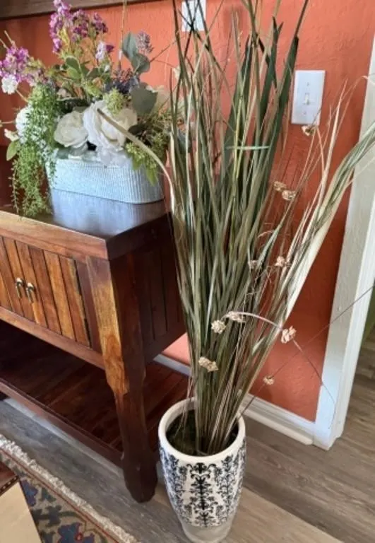 2 Pots w/ Artificial Plants