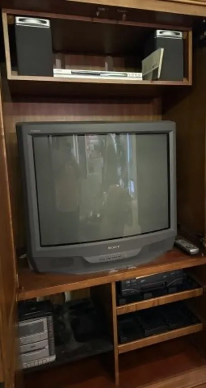 Sony TV, RCA Stereo, Zenith VHS Player, Sony DVD