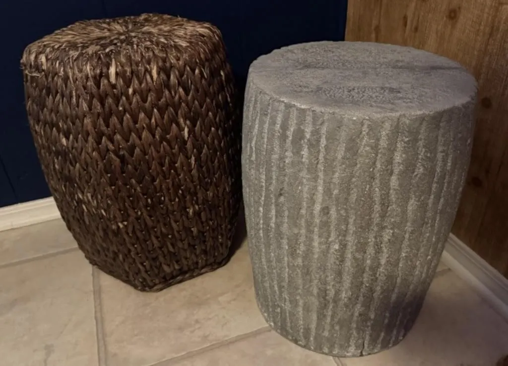 2 Drum Style Accent Stools