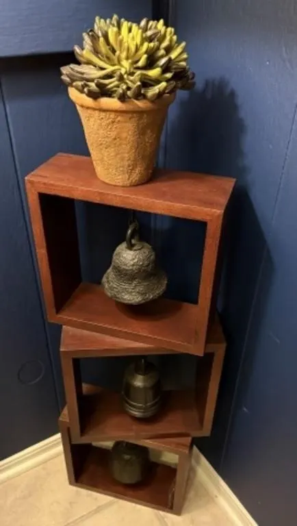 Open Cube Display Shelves w/ Bells, Artificial
