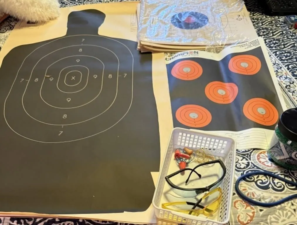 Colt Clear Green BBs, Paper Targets, Protective