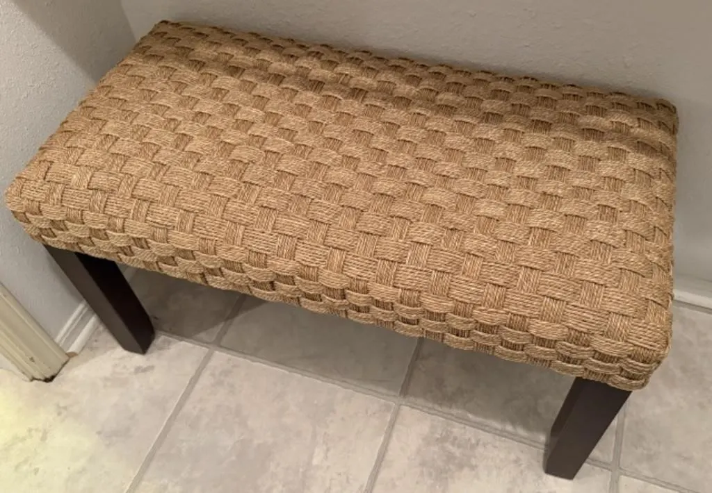 Wooden Bench w/ Woven Seat