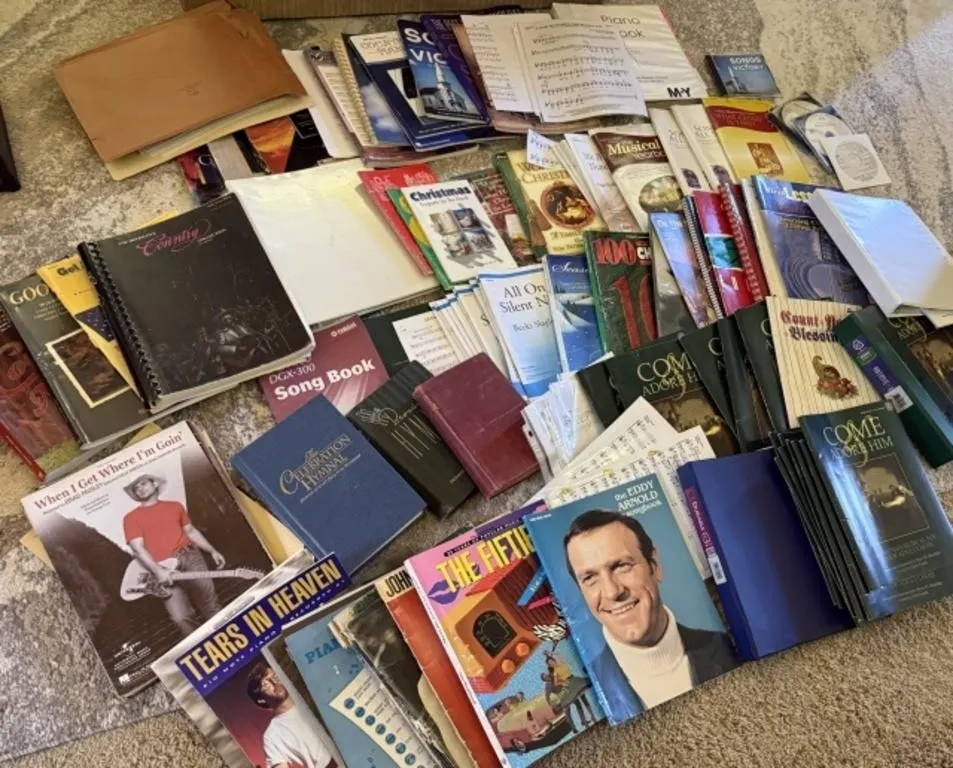 Large Lot of Music Books, A Few Hymnals