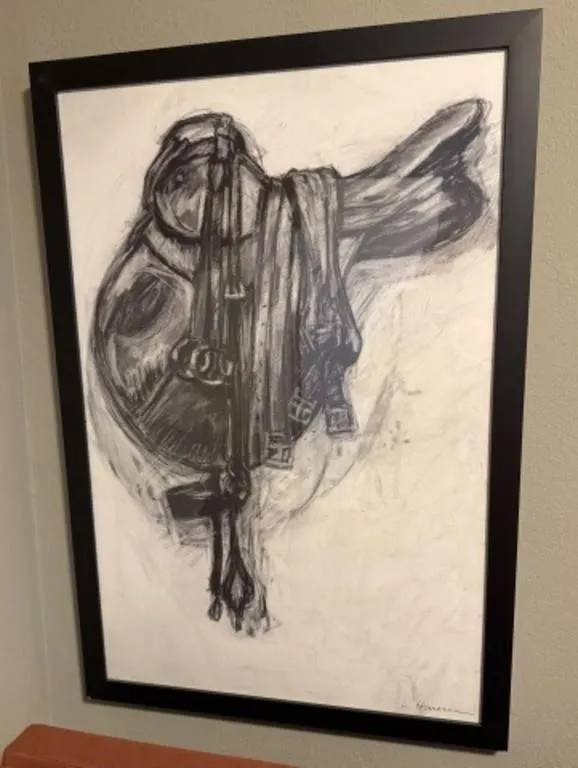 L. Herrera Riding Saddle Framed Art