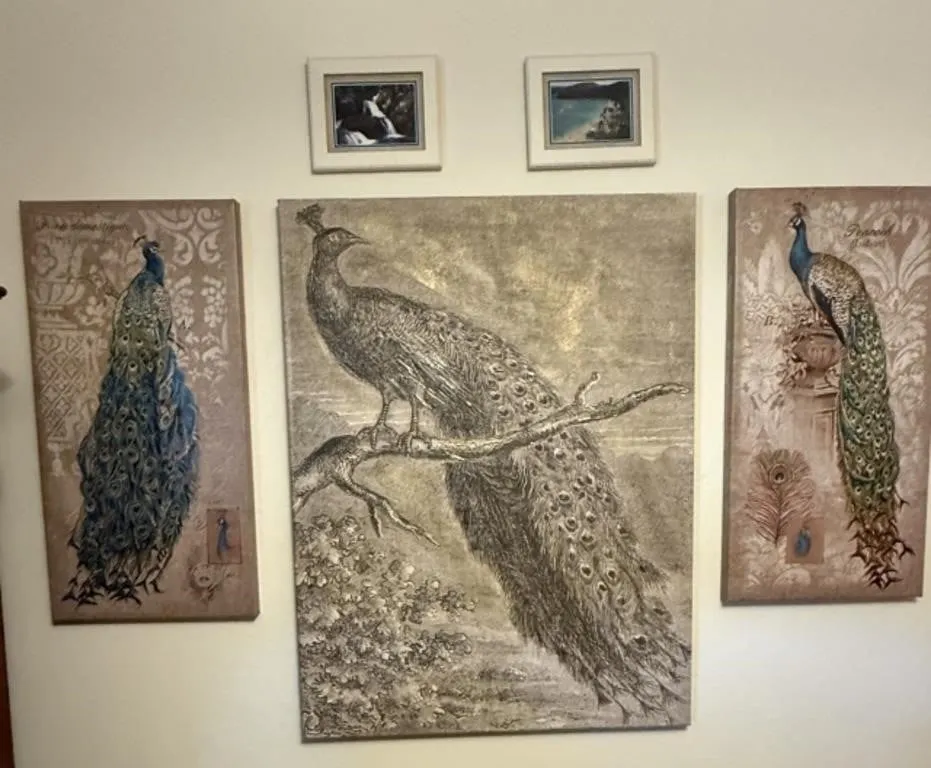 3 Canvas Wall Art Pieces, 2 Small Framed Pictures