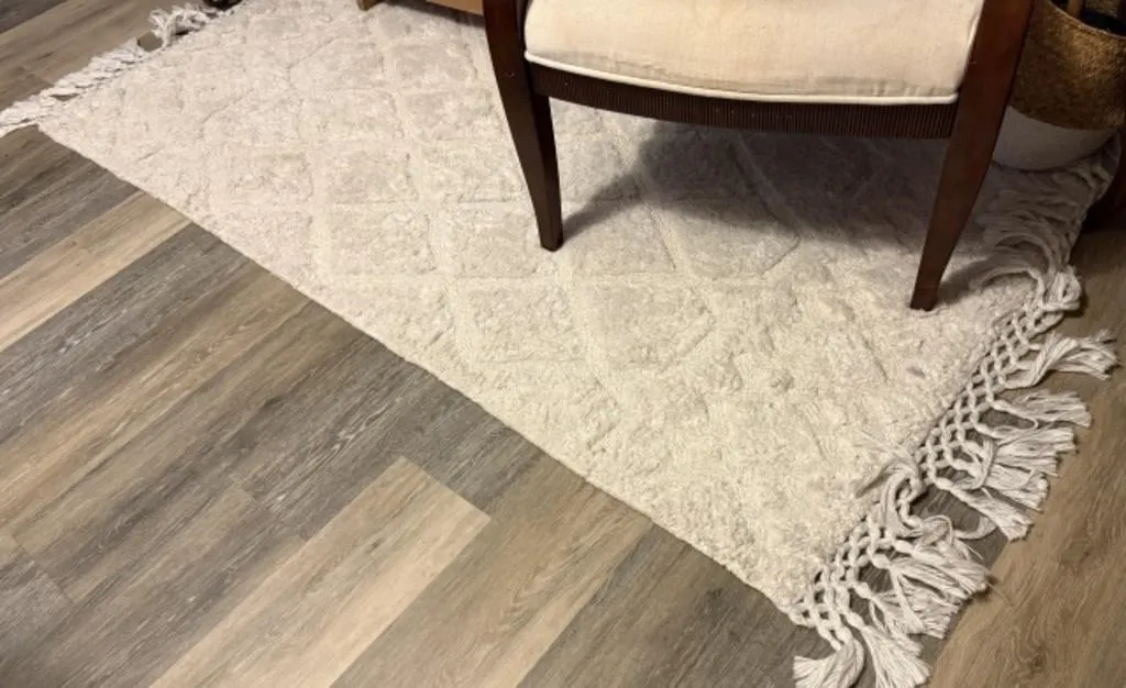 White Area Rug Approx. 74" X 4�.