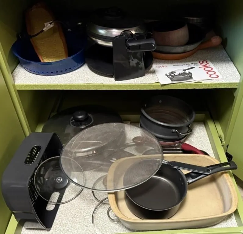 Pots, Pans, Waffle Maker, Casserole Dish
