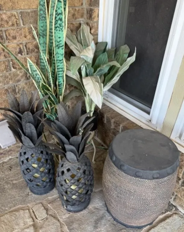 Plant Stand, Artificial Plants, Pineapple