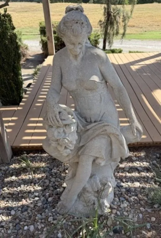 Concrete Lady Garden Statue