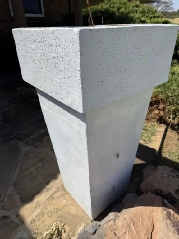 Large Planter, Ceramic Pot, Metal Welcome Garden