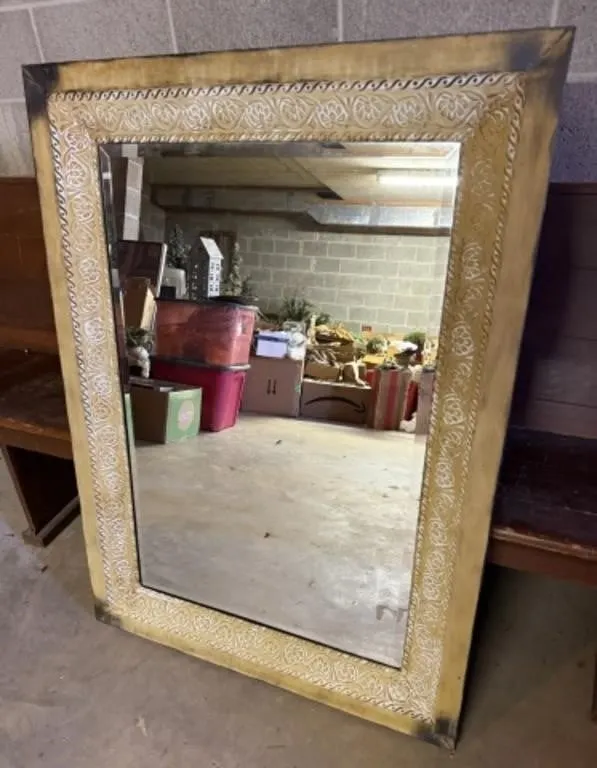 Metal Framed, Beveled Edge Mirror