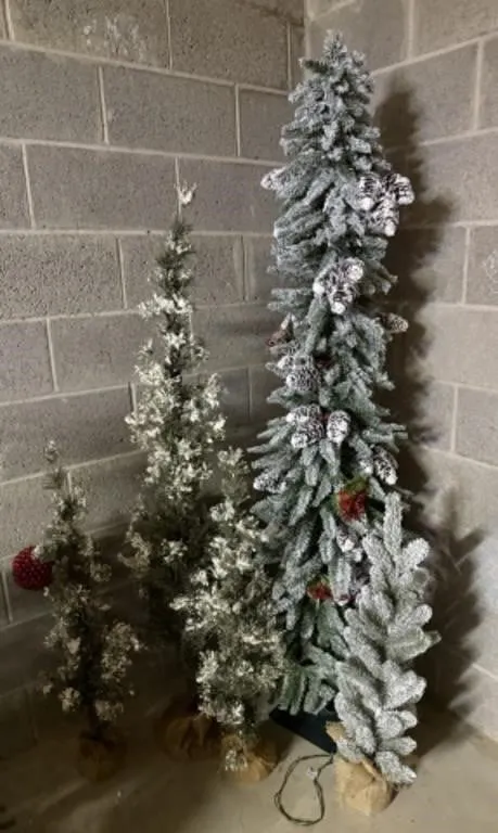 1 Artificial Light Up Tree, 4+/- Artificial Trees