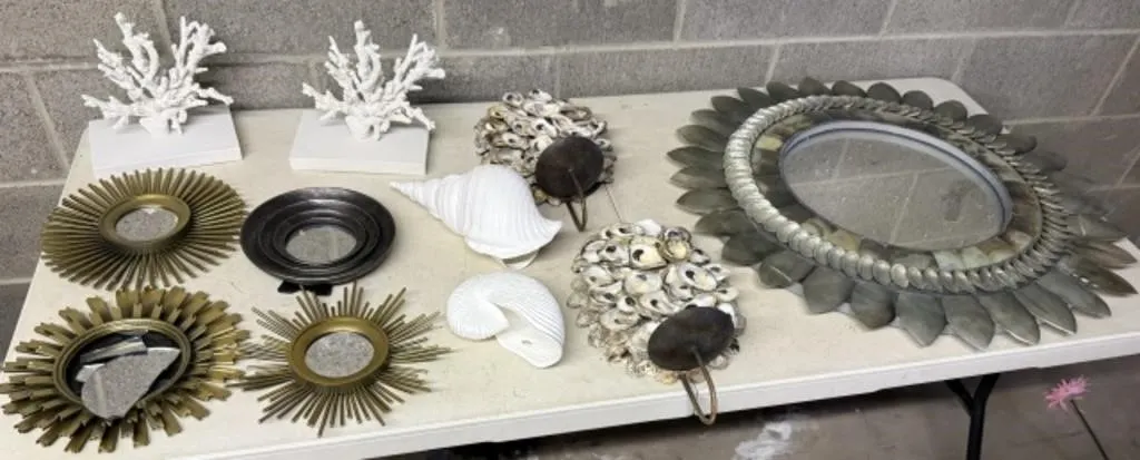 Mirrors, 2 Wall Sconces, Seashell D�cor