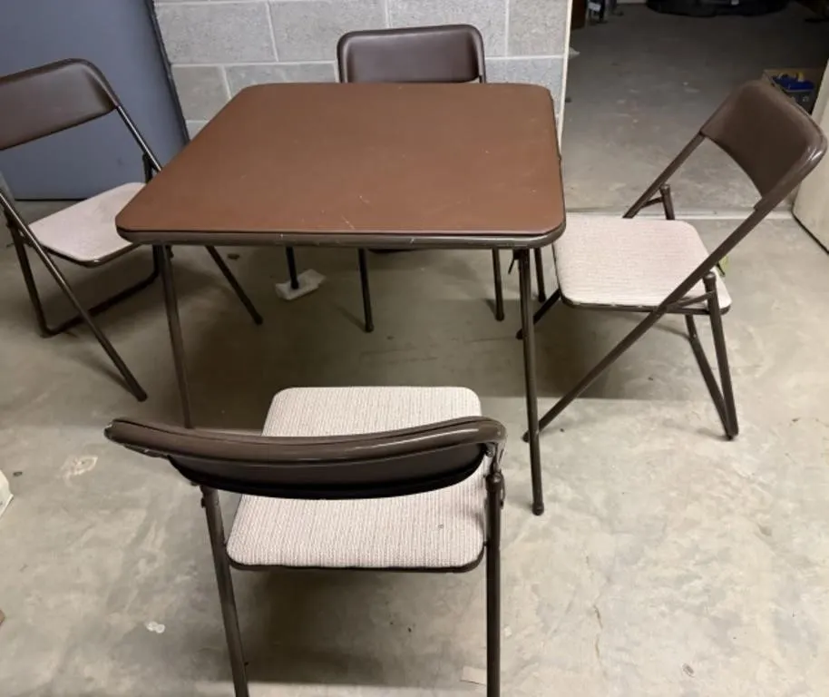Card Table, 4 Folding Chairs