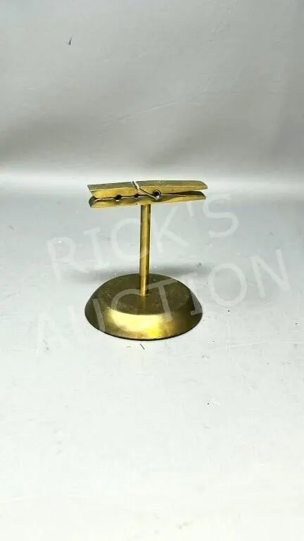 brass clothes pin paper holder - 4 " h