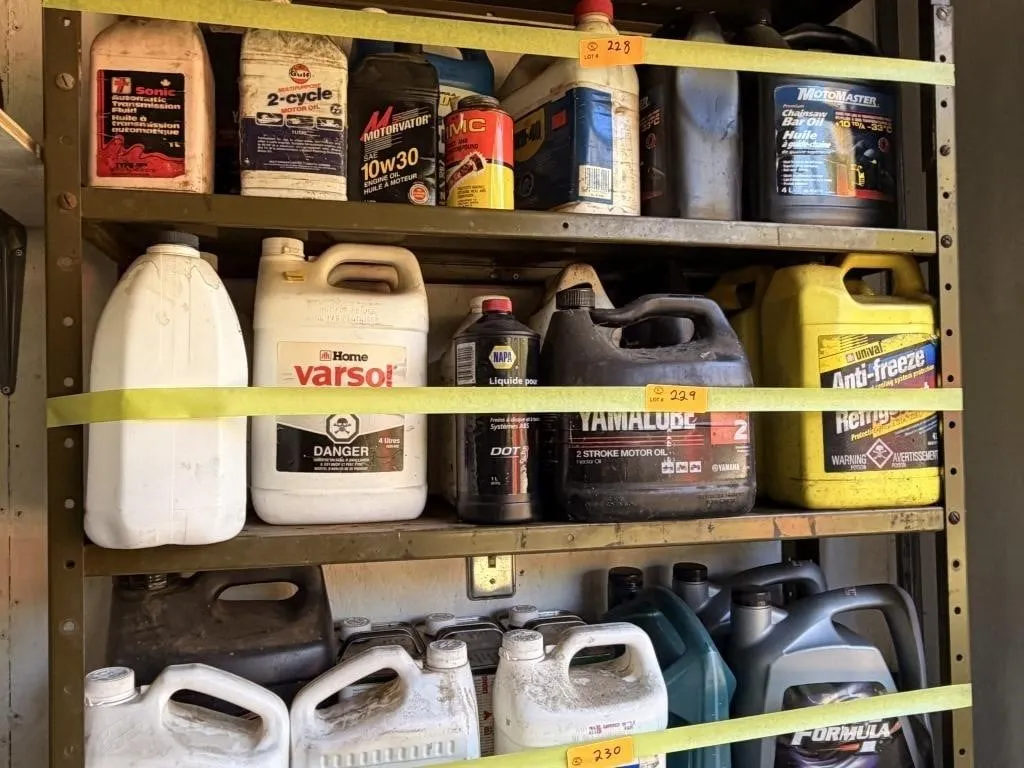 Assorted Oils, Varsol. Shelf not included