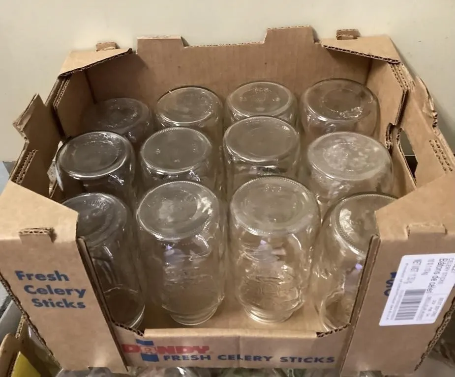 Variety of quart and pint canning jars
