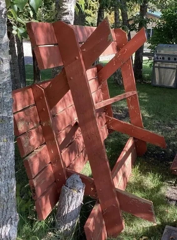 Extra Large Wooden picnic table-fit the whole fam!