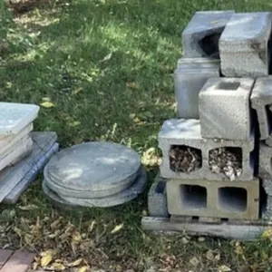Selection of used cinder and patio blocks