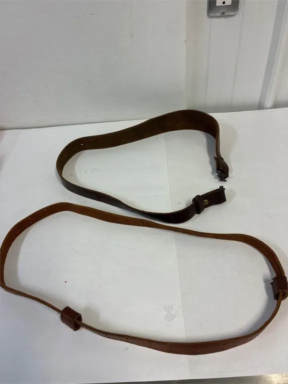 Leather rifle sling and belt
