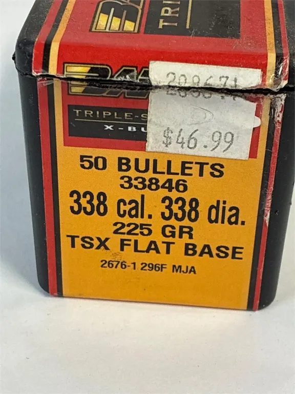 Barnes 338 Cal. 50? Bullets. Opened but full