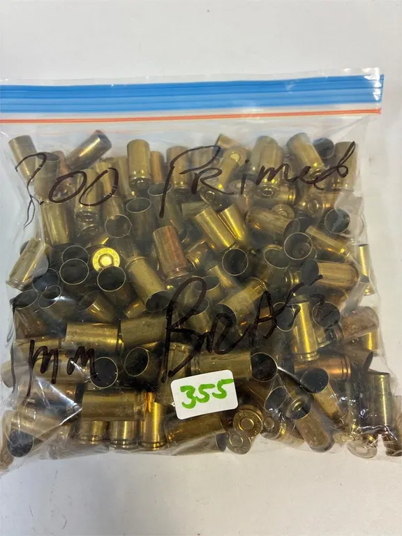 200 primed 9mm brass casings