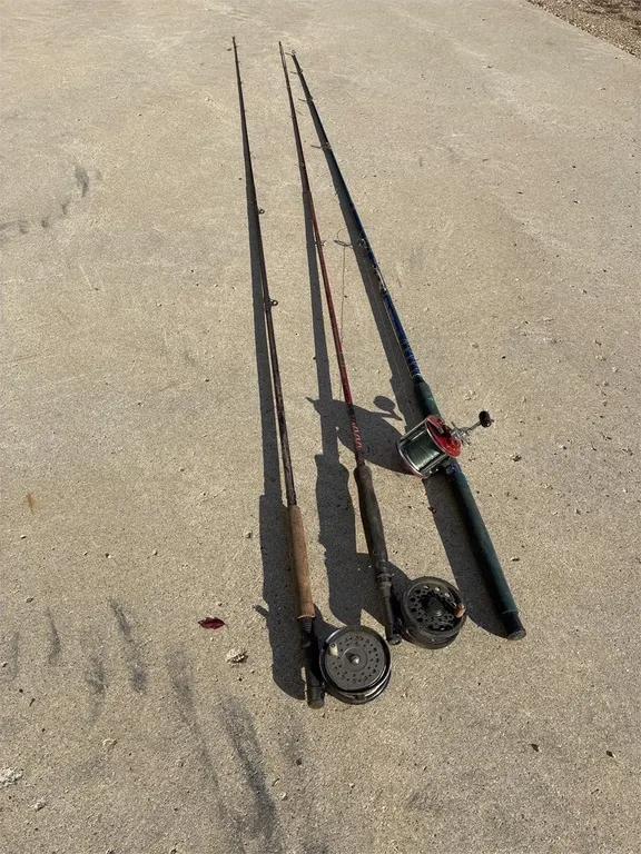 3 Salmon Fishing Rods 102, 94”.