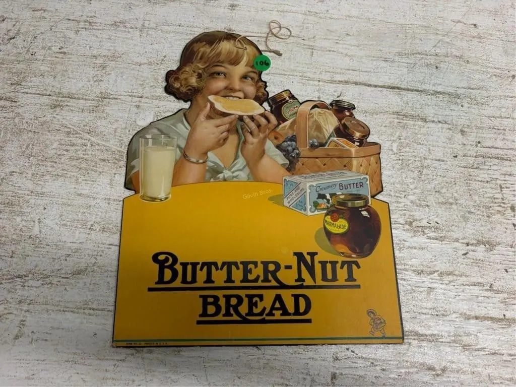 Butter-nut Bread Cardboard Stock Sign