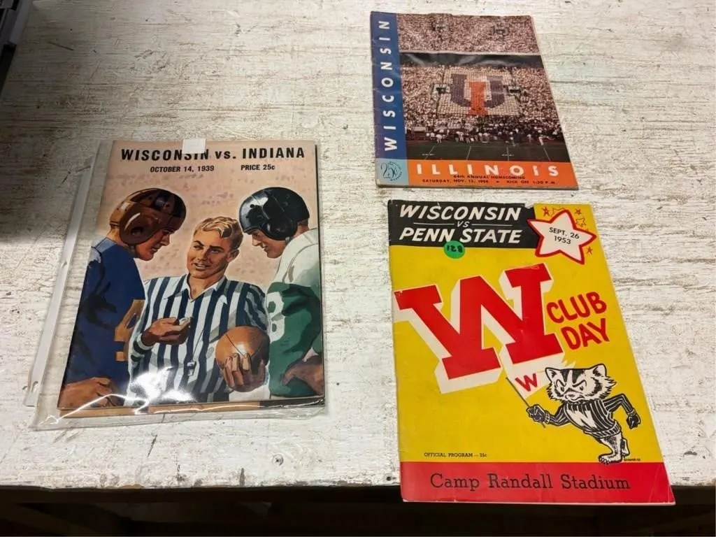 (3) Vintage Wisconsin Badgers Game Programs