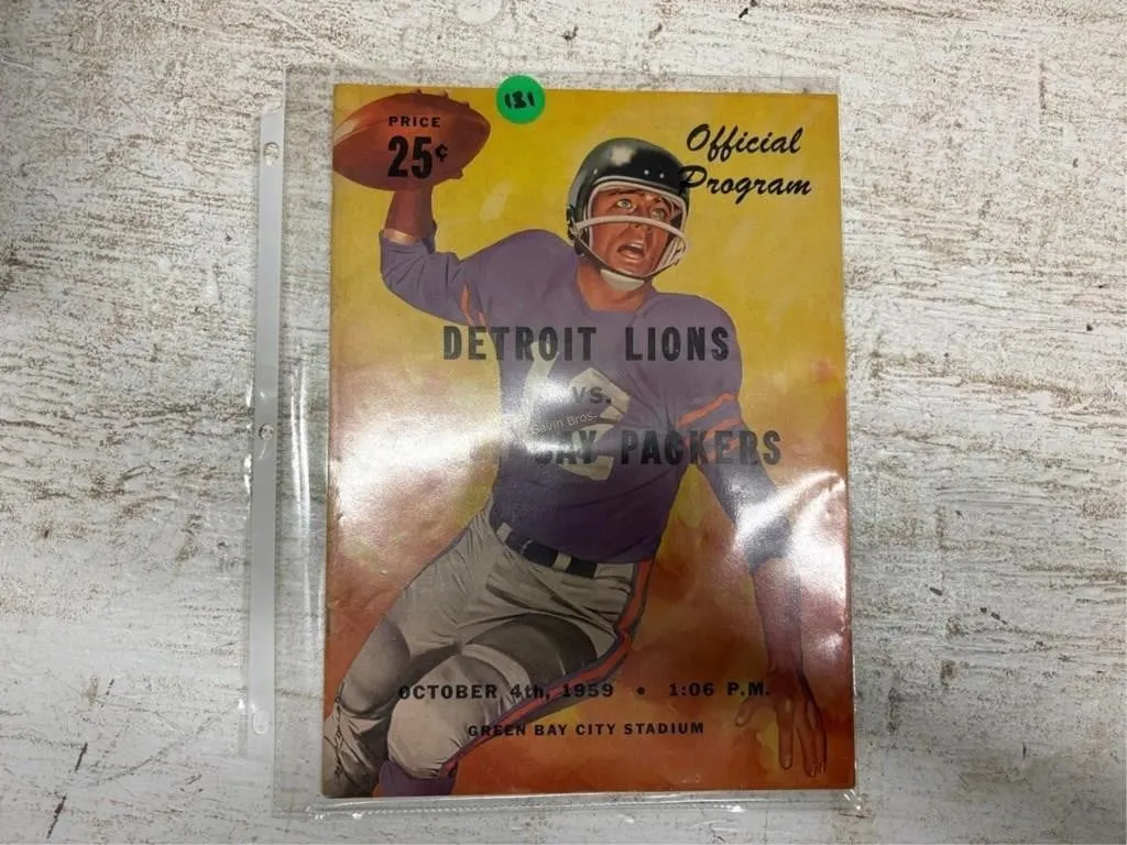 1959 Packers vs Lions Game Program