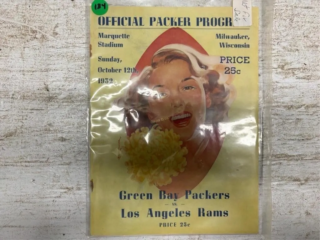 1952 Packers vs Rams Game Program