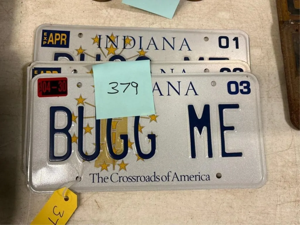 (3) Indiana Custom License Plates