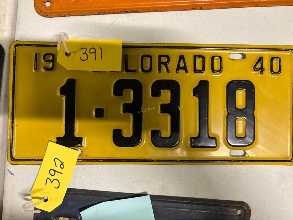 Colorado 1940 License Plate