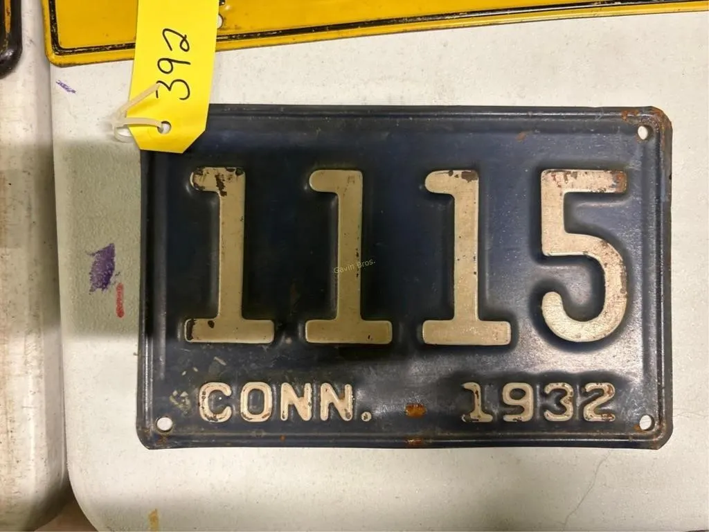 Conn. 1932 License Plate