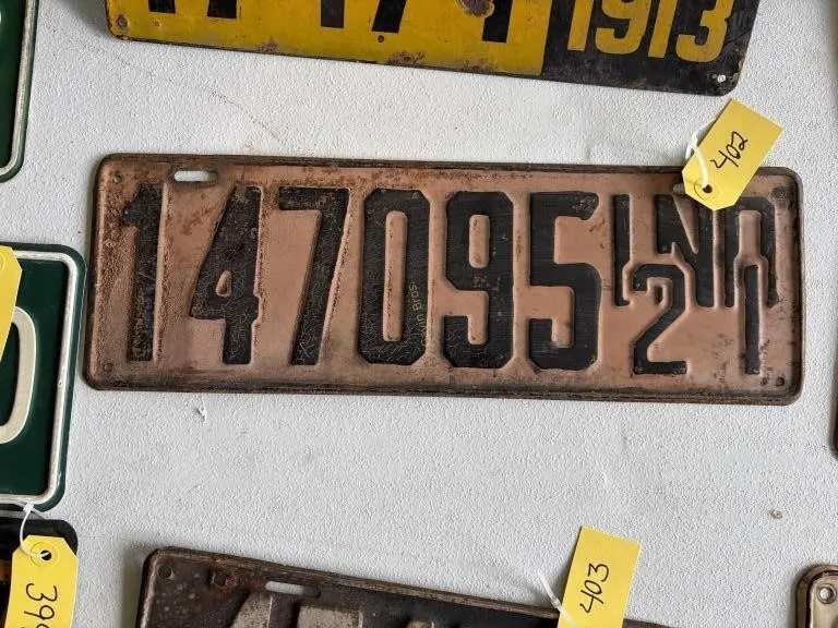 Indiana 1921 License Plate
