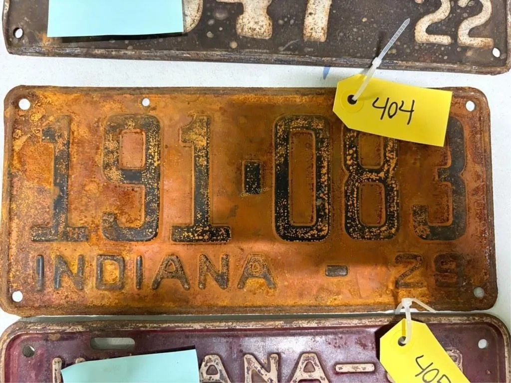 Indiana 1929 License Plate